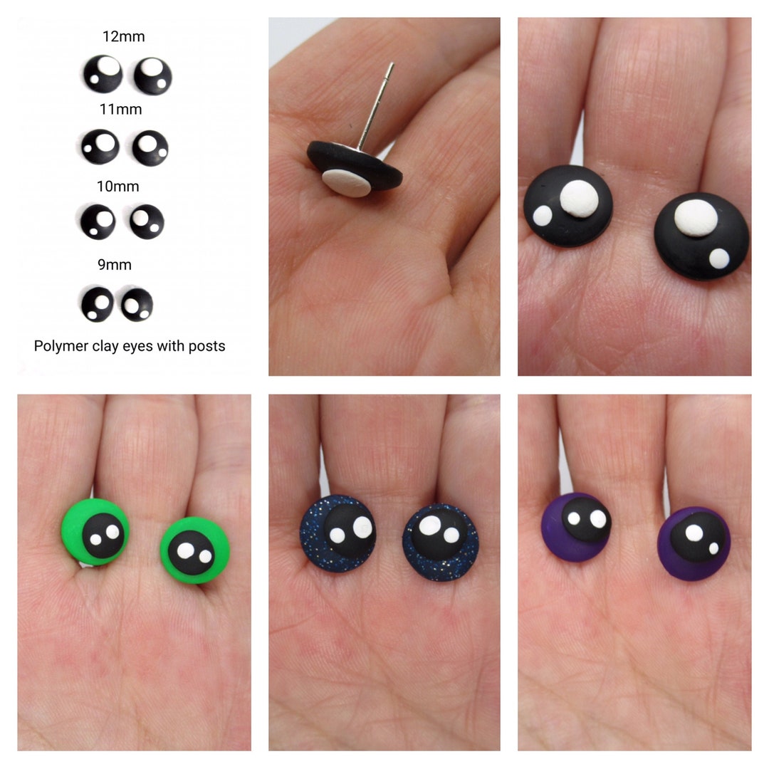 Polymer Clay Eyeball Pin (EW 01)Ear Wires With Eye Pins (6 Pairs)