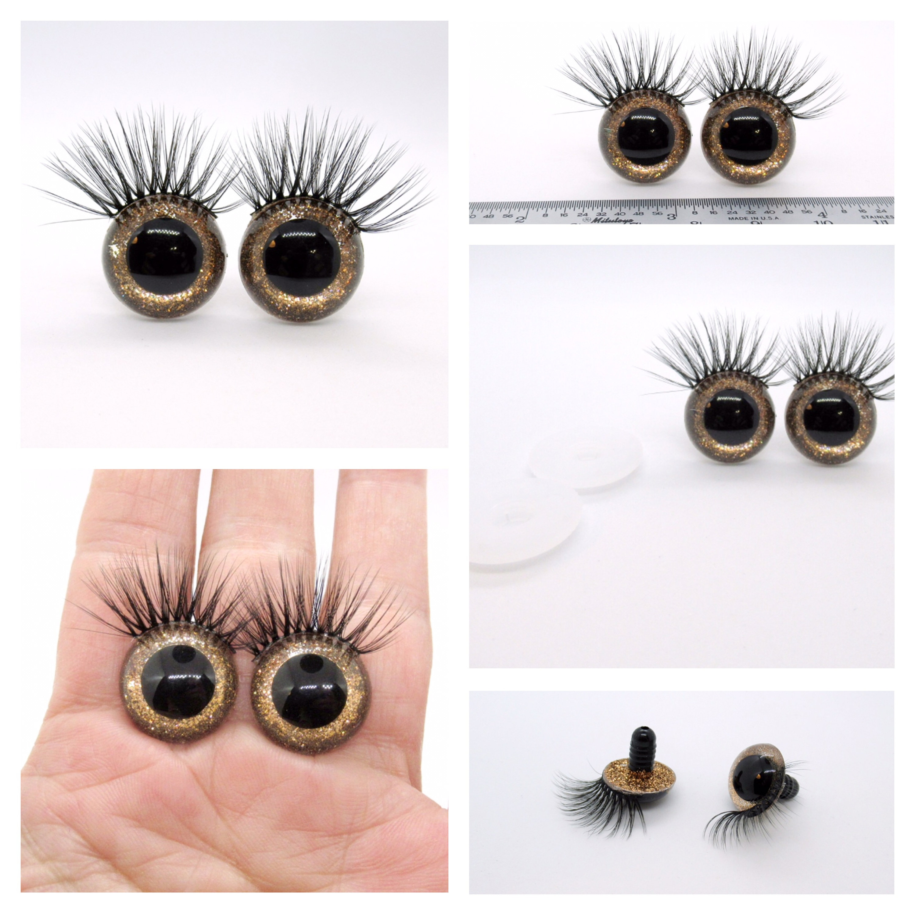 17mm Solid Black Oval Safety Eyes 5 Pairs Toy Eyes Plastic Animal Eyes  Teddy Bear Eyes Animal Eyes Safety Eyes 