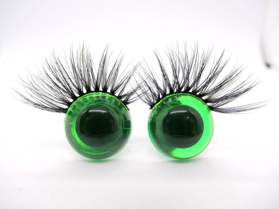 Safety Eyes With Eyelashes 15 Mm Safety Eyes Translucent Green Eyes With  Eyelashes Amigurumi Eyes With Lashes Eyes With Lashes -  New Zealand