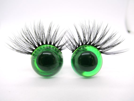 Safety Eyes With Eyelashes 15 Mm Safety Eyes Translucent Green Eyes With  Eyelashes Amigurumi Eyes With Lashes Eyes With Lashes 