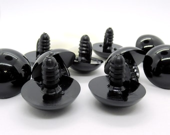 24 mm Solid Black safety eyes - 5 pairs - Amigurumi Eyes - plastic animal eyes - craft eyes - teddy bear eyes - animal safety eyes