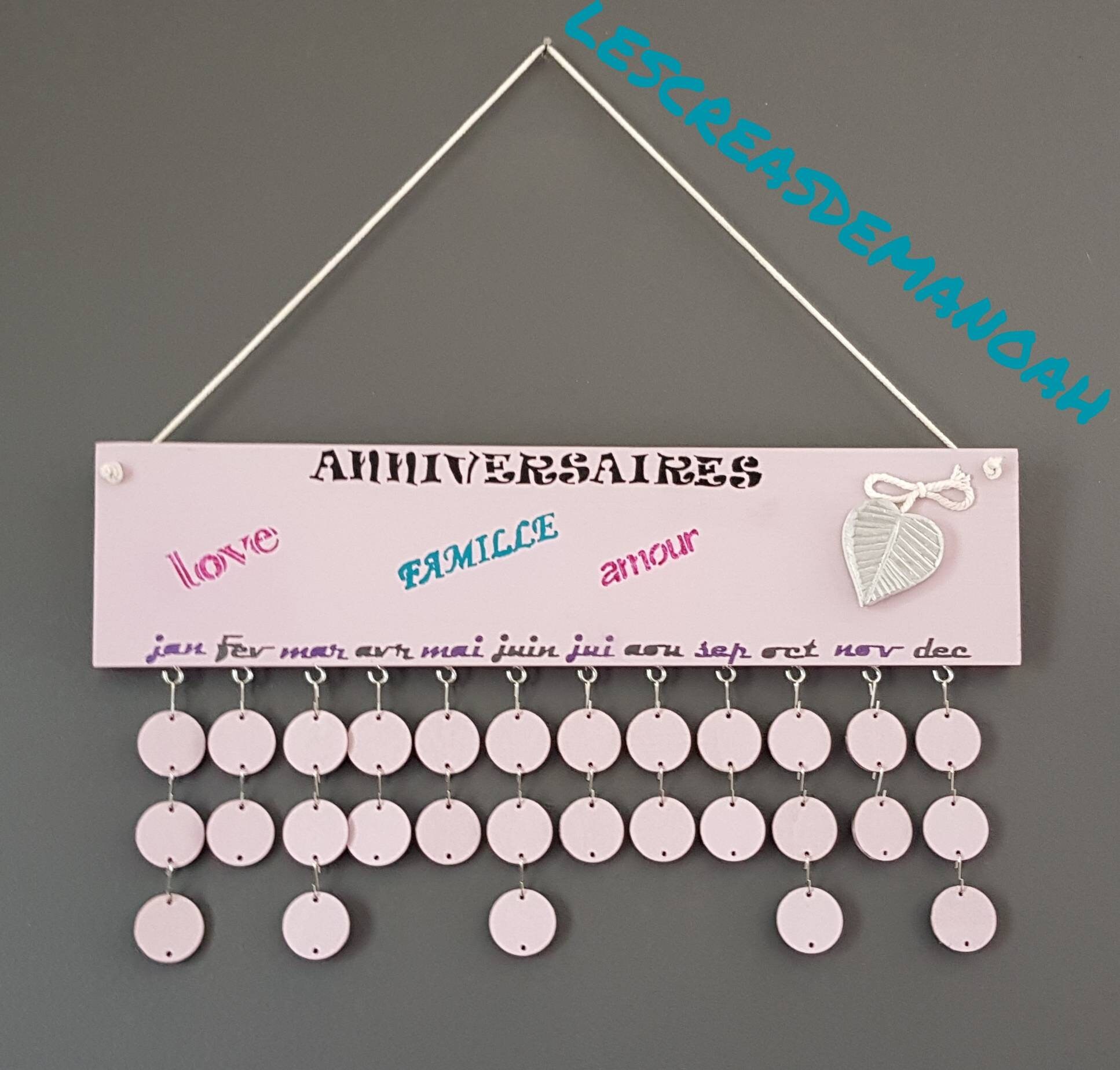 Calendrier Perpétuel Des Anniversaires Thème Famille