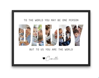 Collage di foto di papà, cornice per foto di papà, modello di stampa su tela modificabile, regalo personalizzato per papà, regalo fotografico, regalo di compleanno di papà