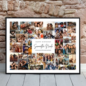 Birthday Photo Collage, Birthday Collage, Gifts for Parents, Best Friends Collage, Personalized Gifts, Gifts for Her, Gifts for Him
