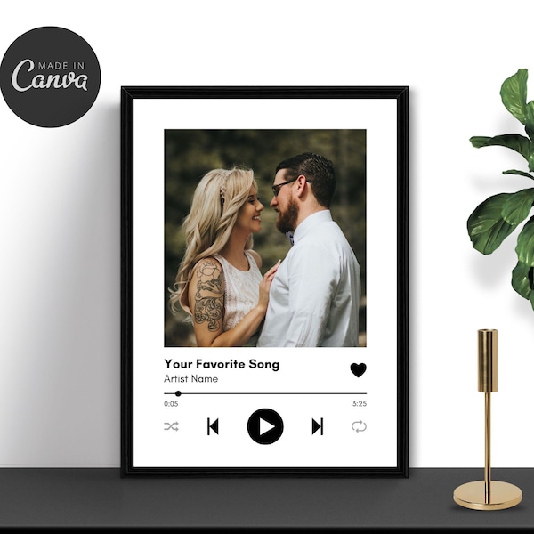 Canva Photo Prints, Personalize Song Print, Personalized Music Print, Spotify Print, Family Gift, Couple Gift, Gifts for Him, Gifts for Her