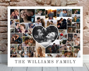 Couple Photo Collage Canva Template, Personalized Anniversary Gift, Gifts for Him, GIfts for Her, Couple Gifts, Wedding Anniversary Collage