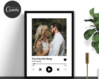 Impression personnalisée de chanson Spotify, art musical personnalisé (modèle toile)