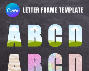 Canva Letter Photo Collage Template (Digital Download) – Customizable Alphabet Frames