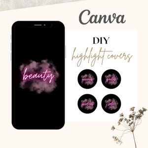 DIY Blush Pink Instagram Highlight Covers, Blush Pink Instagram Story, Instagram Story Covers, DIY Canva, Instagram Highlight Covers