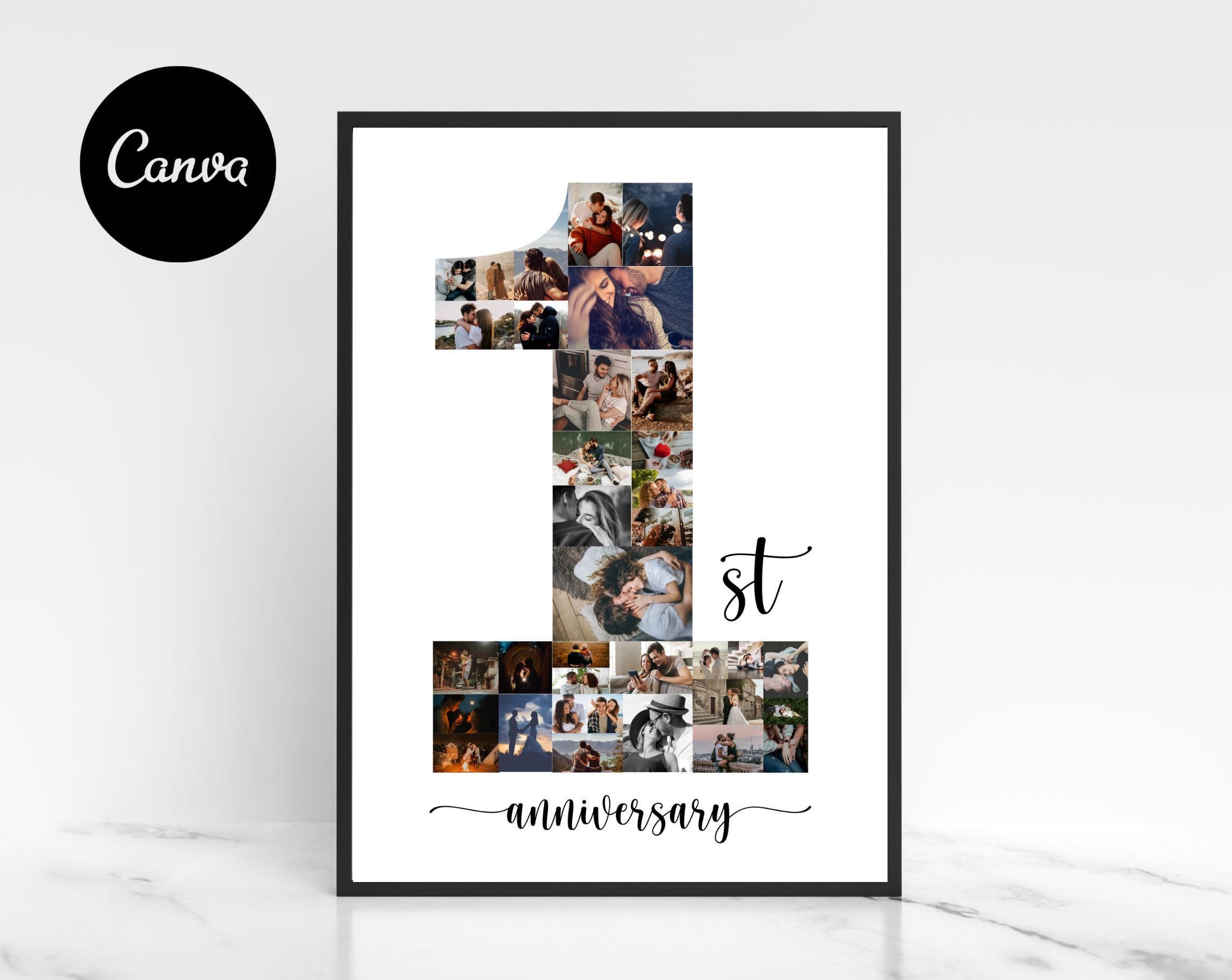 First Anniversary Gifts for Boyfriend, 1 Year Anniversary Gift for Husband,  Number One Collage, One Year Anniversary Gifts, For Girlfriend