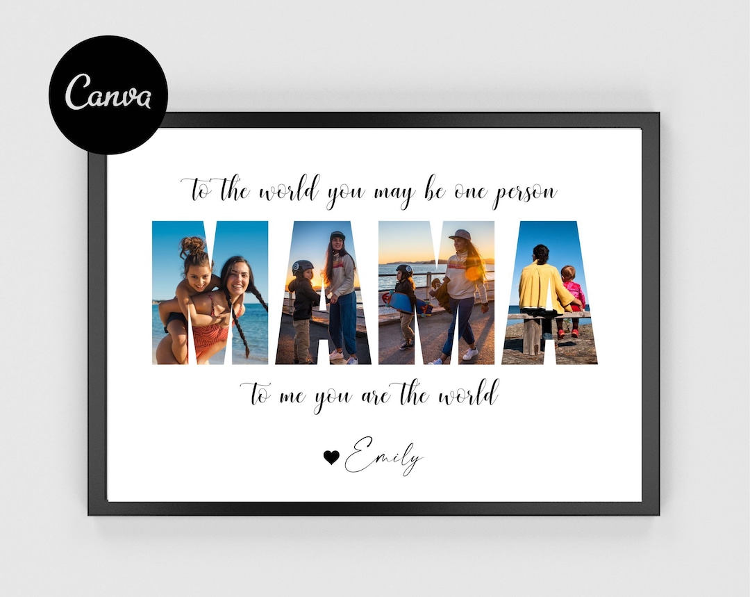 Mama Photo Collage, Mama Photo Frame, Personalized Mom Frame, Mother's ...