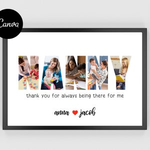 Nanny Photo Collage Gift, Personalized Nanny Gift, Mothers Day Gift For Grandma, Grandma Photo Collage, Granny Photo Collage, Granny Canva