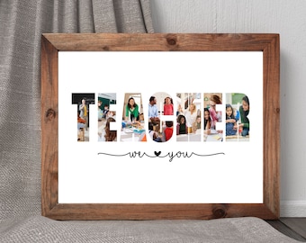 Teacher Photo Frame, Personalized Teacher Photo Frame, Teacher Photo  Collage, Editable Teacher Photo Collage, Gifts for Her, Gifts for Him