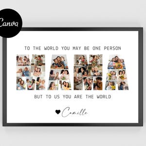 Mama Photo Collage, Mama Photo Frame, Personalized Mom Frame, Mother&#39;s Day Photo Collage, Mama Canva Template, Best Mom Photo Collage