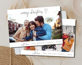 5x7 Photo Christmas Card Template, Editable Canva Design (Instant Download)