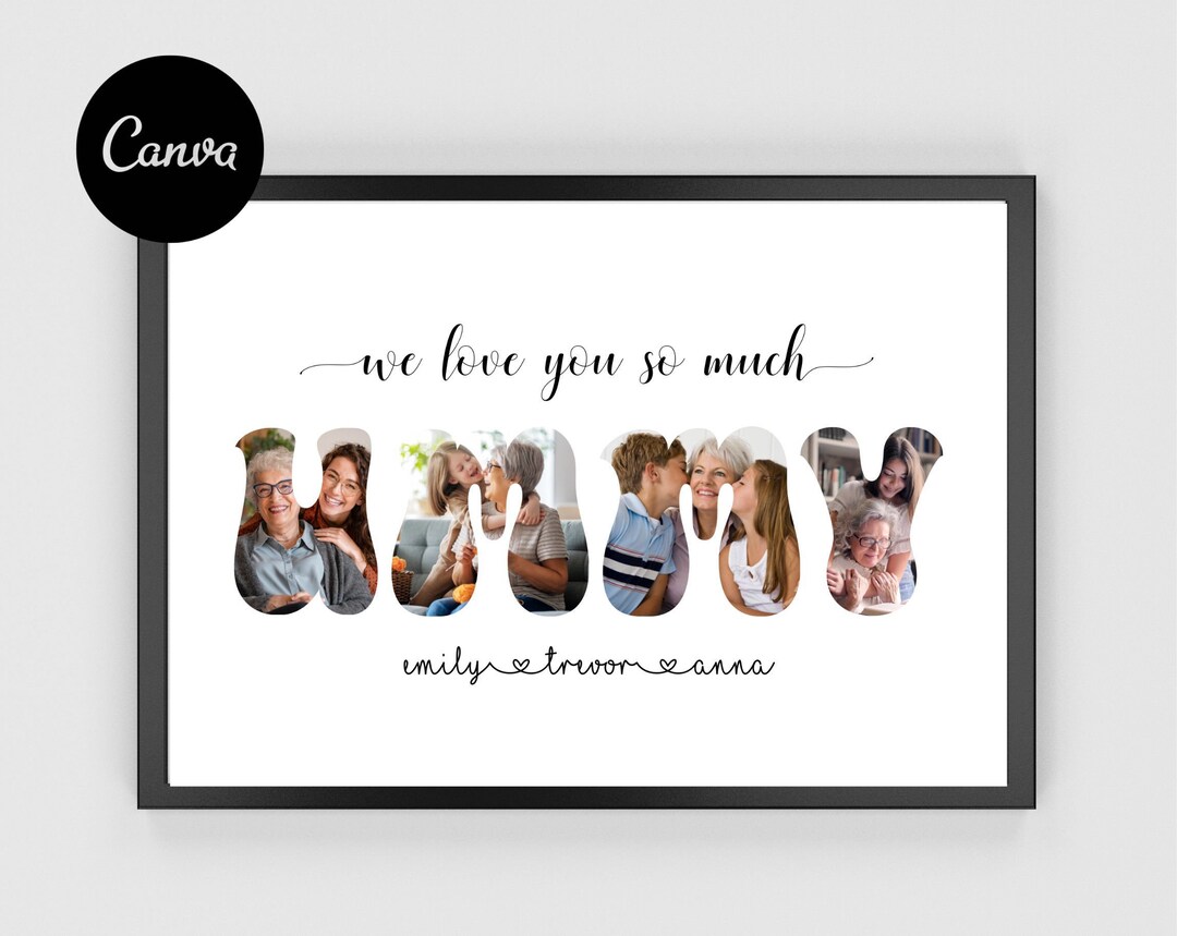 Grandma Photo Frame, Personalized Ummy Frame, Grandma Photo Collage