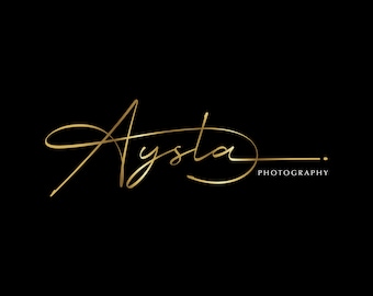 Premade Gold Signature Logo Design, Elegant Business Branding