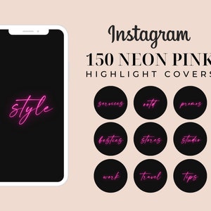 150 Neon Pink Instagram Highlight Covers Instagram Covers - Etsy