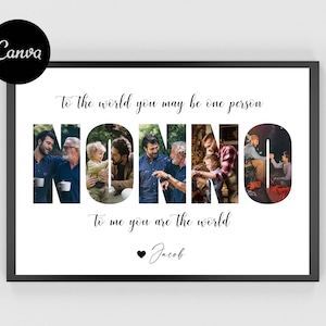 Collage fotografico del nonno, stampe fotografiche personalizzate del nonno, collage fotografico del nonno, regalo per la festa del papà, regali per lui, regalo di compleanno