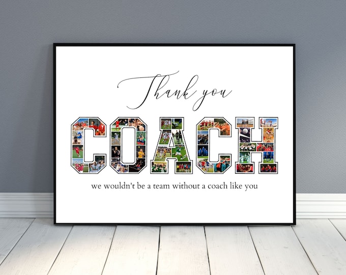 Coach Photo Collage Gift For Coach Collage Coach Photo Frame Coach Photo Gift Personalized Coach Frame Sport Photo Gift Coach Gift