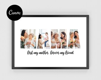 Mama-Fotocollage, Mama-Fotorahmen, personalisierter Mama-Rahmen, Muttertags-Fotocollage, DIY-Bastelidee für Mama, Sofort-Download, die beste Mama-Fotocollage