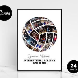 Volleyball Canva Photo Collage, Editable Volleyball Collage, Sports Photo Collage, Volleyball Collage, Gifts for Him, Gifts for Her, Canva