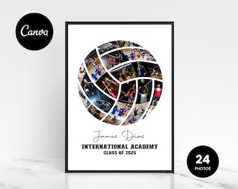 Volleyball Canva Photo Collage Editable Volleyball Collage Sports Photo Collage Volleyball Collage Gifts for Him Gifts for Her Canva