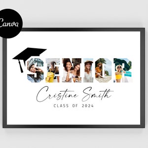 Senior Photo Frame, Graduation Photo Collage, Grad Gift, Gifts for Her, Gifts for Him, Senior Photo Collage, Instant Download, Senior Photo