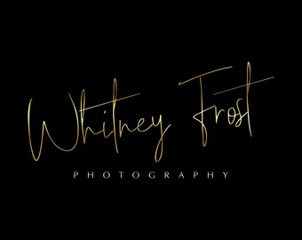 Custom Signature Logo Design, Gold Script, Business Branding