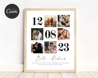 Anniversary Photo Collage Gift | Editable Canva Template