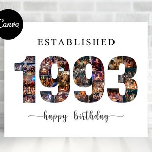 Kolaż urodzinowy z 1993 roku, Kolaż z okazji 30. urodzin, Prezenty urodzinowe, Kolaż liczbowy, Prezent dla pary, Prezenty dla niego, Prezenty dla niej, Prezenty urodzinowe