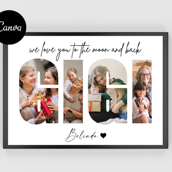 Gigi Photo Collage, Personalized Gigi Collage, Grandma Photo Collage, Editable Photo Collage, Granny Photo, Gift for Her, Mothers Day Gift