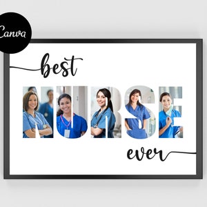 Nurse Photo Collage, Best Nurse Photo Collage, Anniversary Gifts, Family Gift, Couple Gift, Gifts for Him, Gifts for Her, Nurse Photo Prints
