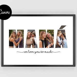 Canva Photo Collage, Mom Photo Frame, Mothers Gift, Gifts for Her, Mother's Day Photo Collage, Mom Birthday Gift, Best Mom Gift, Mom Photo