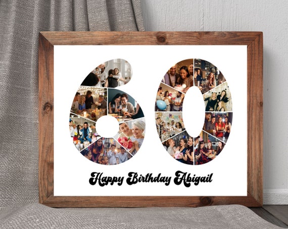 Personnalisé âge Nombre Photo Collage 1-99 Chaque Nombre