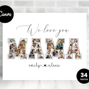Sports Mama Collage, Mama Canva Collage, Personalized Mom Frame, Mother&#39;s Day Photo Collage, Gifts for Her, Best Mom Photo Collage Canva