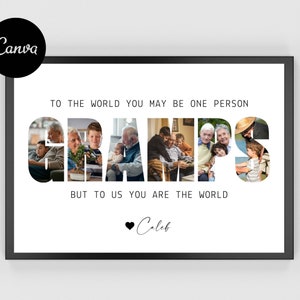 Grandpa Photo Frame, Personalized Grandpa, Gramps Photo Collage, Gramps Photo Collage, Fathers Day Gift, Gifts for Him, Gramps Photo