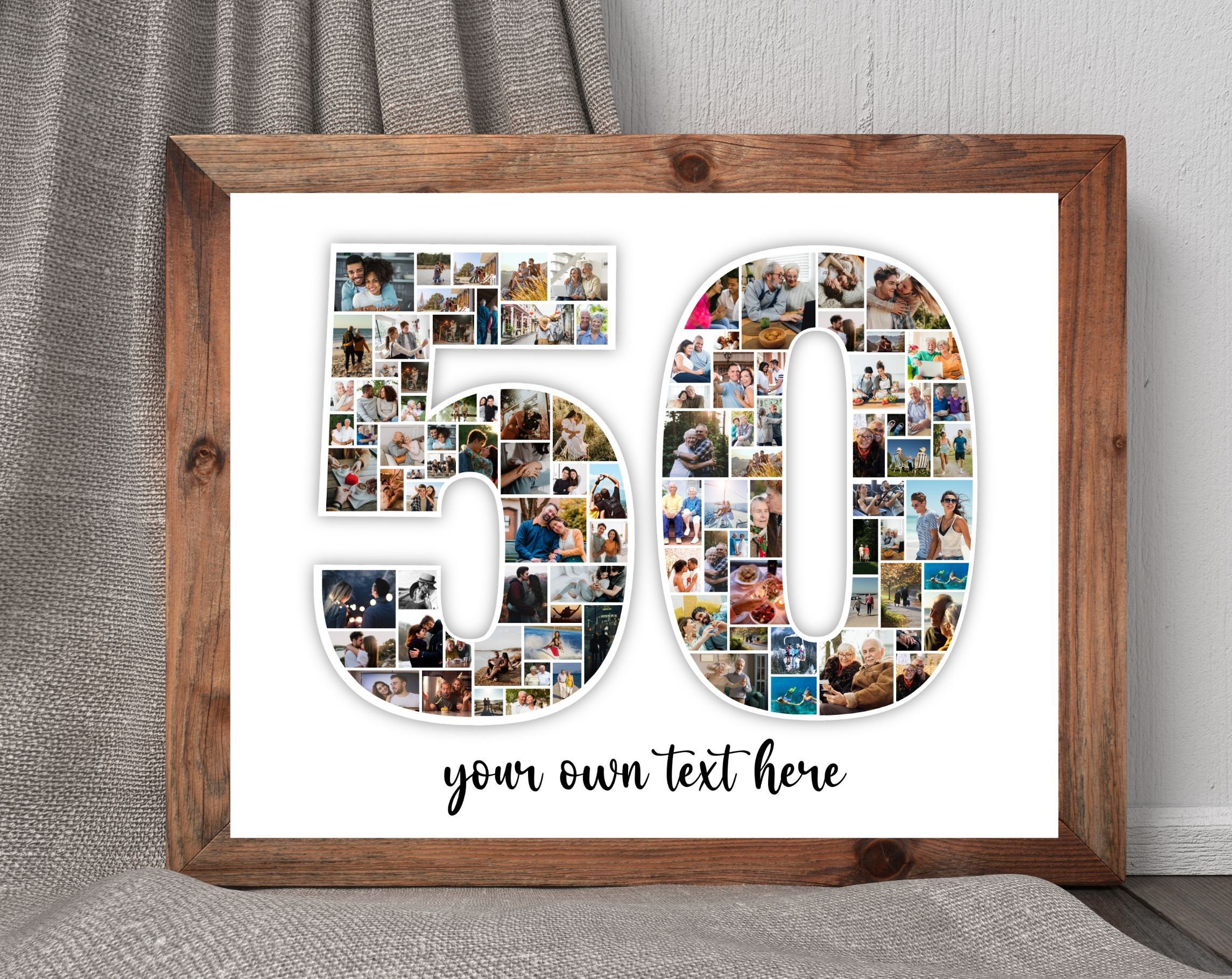 50th Birthday Photo Collage, 50th Number Collage, 50th Anniversary ...