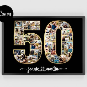 Number Photo Collage, Any 2 Digit Number Collage, Digits Photo Collage, Canva Number Template, Any Number Photo Collage, Number Canva Prints