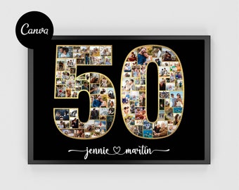Custom Number Photo Collage Template (Digital Download)