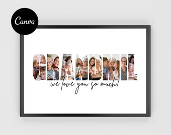 Personalized Grandma Photo Collage Template (Digital Download)