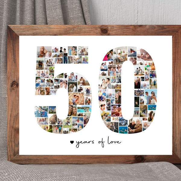 50th Anniversary Photo Collage Gift (Canva Template)