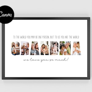 Grandma Photo Frame, Personalized Grandma Frame, Grandma Photo Collage, Editable Grandma Photo Collage, Granny Photo, Gift for Her