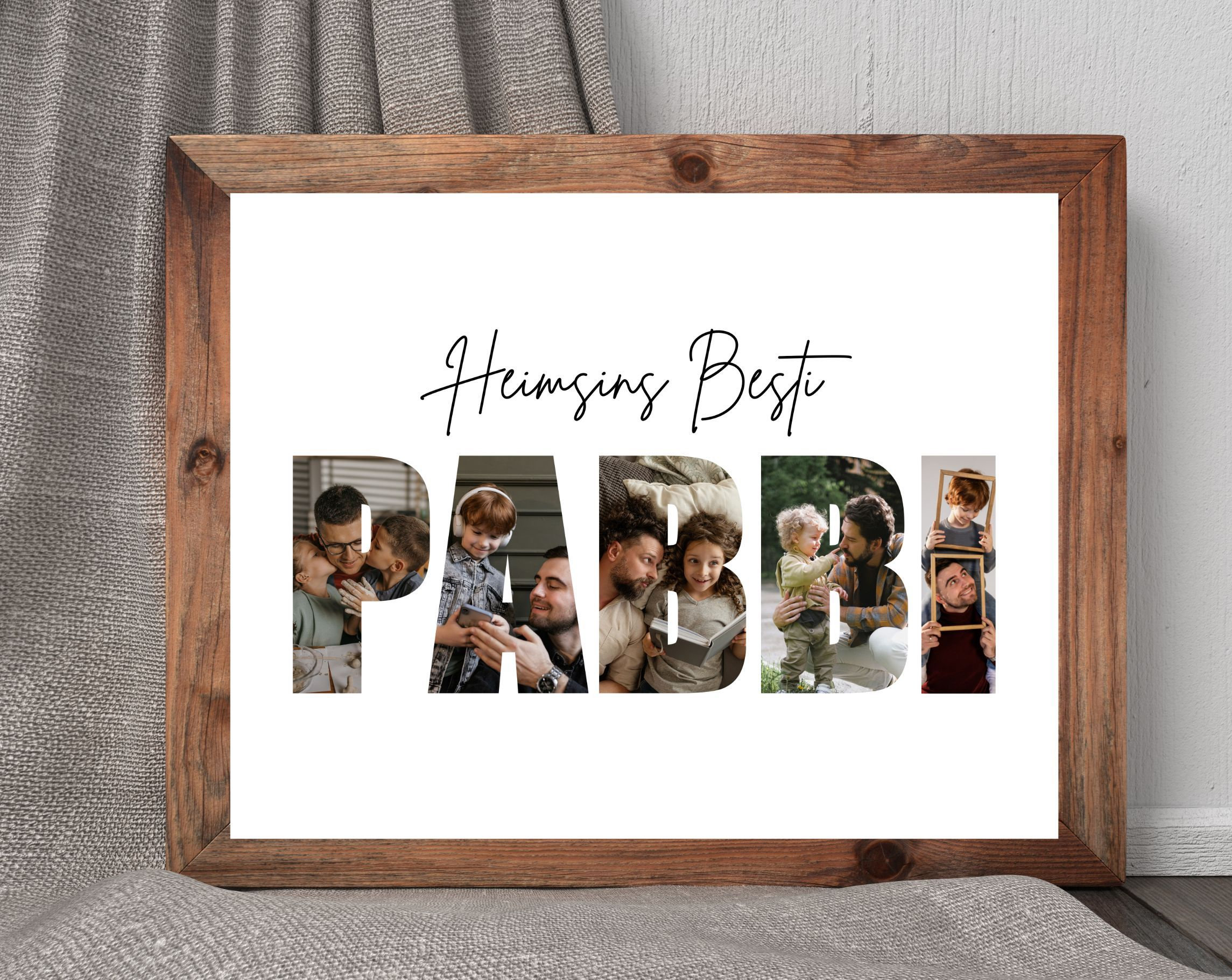 Dad Photo Collage, Pabbi Photo Frame, World's Best Dad Canva