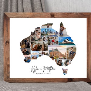 Australien Collage, Australien Karte Collage, Reise-Fotocollage, Jubiläums-Collage, Paar-Collage, Geschenke für Sie, Geschenke für Ihn