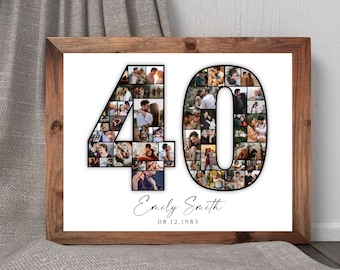 Collage personnalisé de numéros de photos pour 40e anniversaire (fichier PDF)