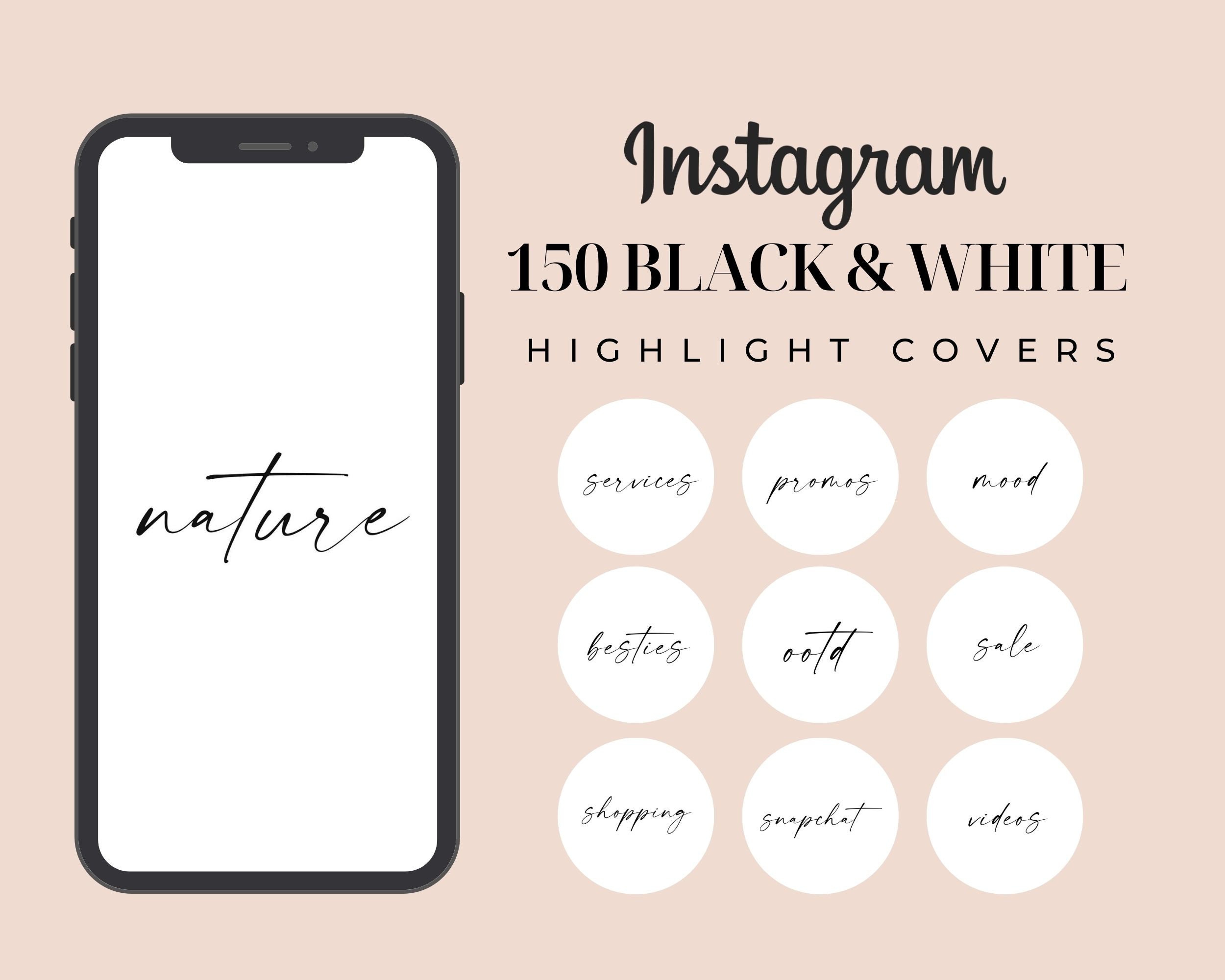 150 Black and White Instagram Highlight Covers, Instagram Covers, Instagram  Highlight Icons, Text Highlight Covers, Instagram Story 