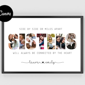 Sisters Photo Frame, Personalized Sister Frame, Sister Photo Collage, Sister Photo Album, Instant Download, Sister Collage, Gifts for Her