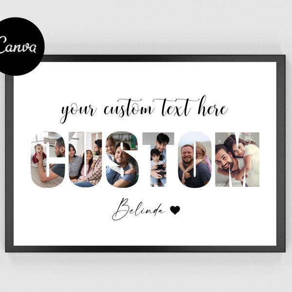 Custom Photo Collage, DIY Canva Template, Personalized Photo Collage, Custom Letter Collage, Photo Collage, Custom Photo Collage Template