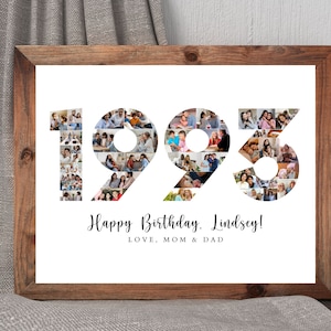 30th Birthday Collage, 1993 Birthday Collage, Personalized 1993, Number Collage, Couple Gifts, Gifts for Him, Gifts for Her, Couple Collage
